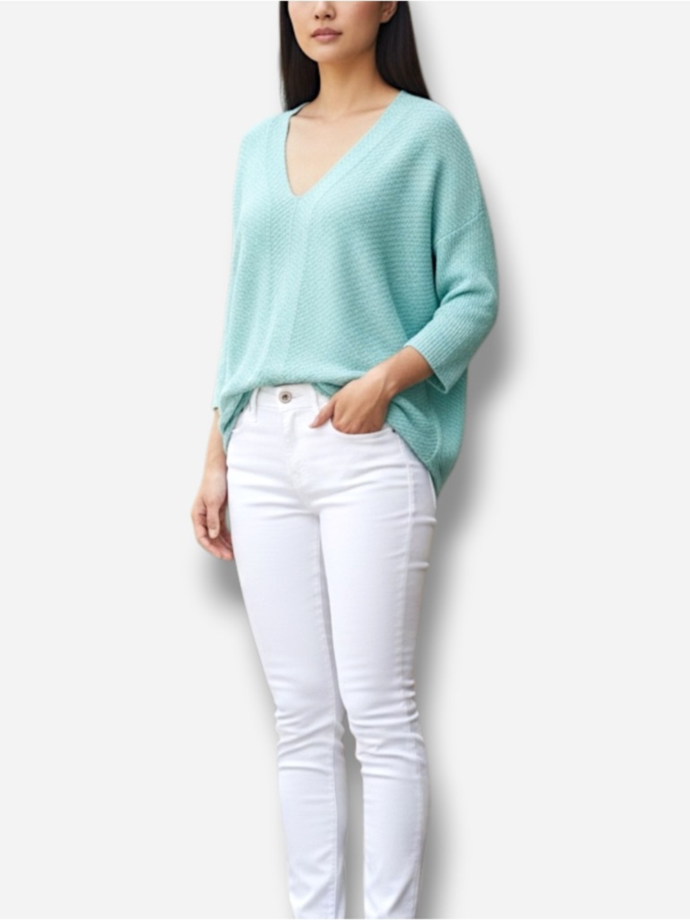 🌸Express🌸 V-neck Sweater Size Small 3/4 Dolman Sleeve